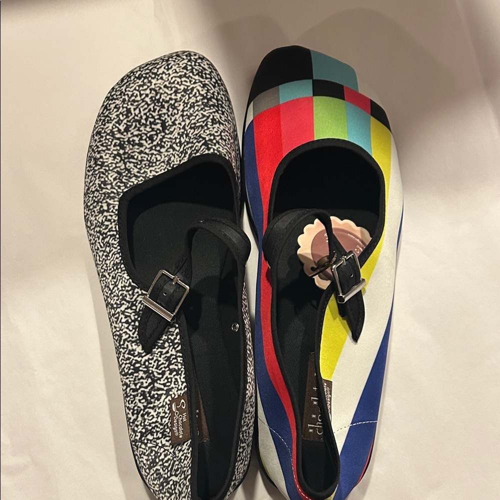 Chocolaticas Multicolor and Black Patterned Flats - Picture 8 of 8